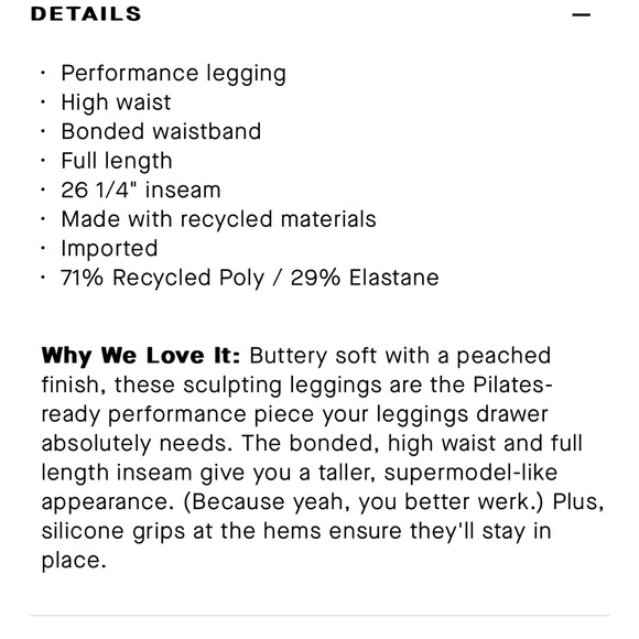 Bandier “Le Ore Bella Bonded Legging” in Black Size Small - Picture 8 of 11